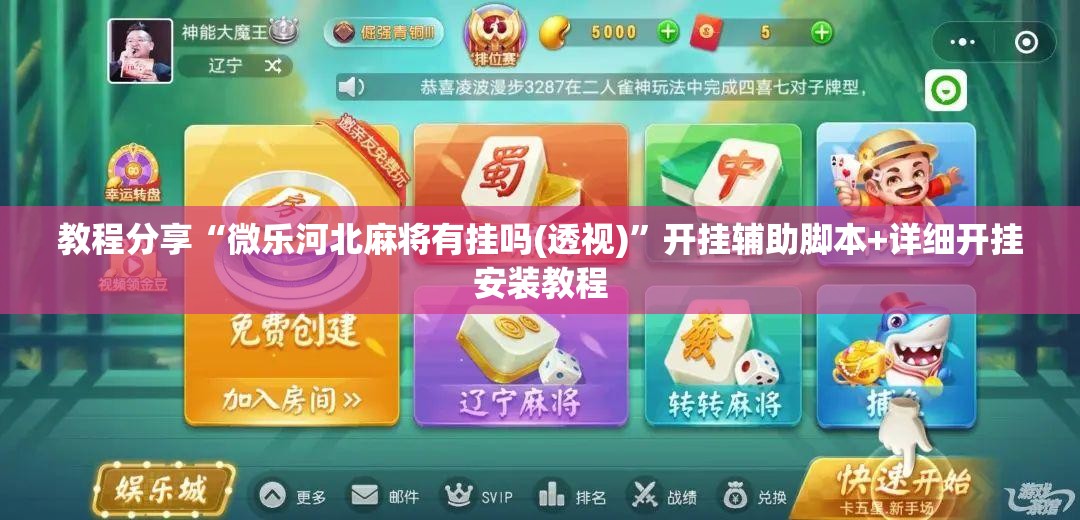 教程分享“微乐河北麻将有挂吗(透视)”开挂辅助脚本+详细开挂安装教程