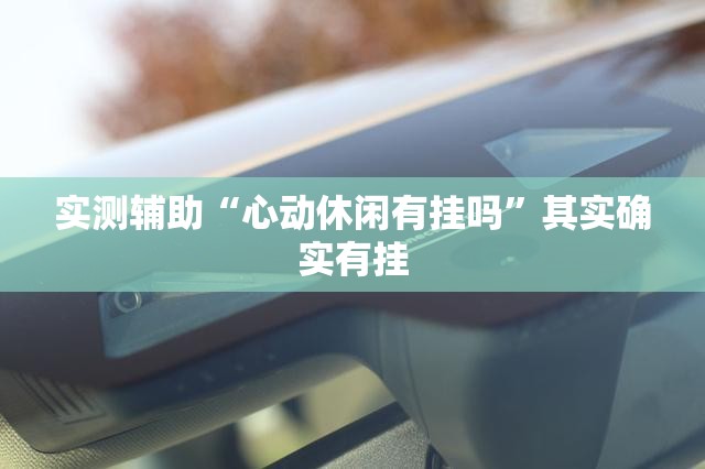 实测辅助“心动休闲有挂吗”其实确实有挂