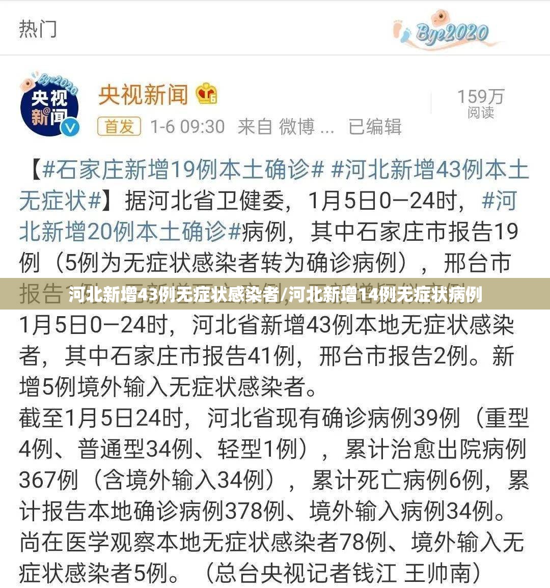 河北新增43例无症状感染者/河北新增14例无症状病例 河北新增43例无症状感染者/河北新增14例无症状病例