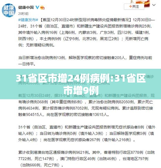 31省区市增24例病例:31省区市增9例