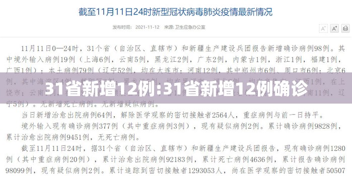 31省新增12例:31省新增12例确诊