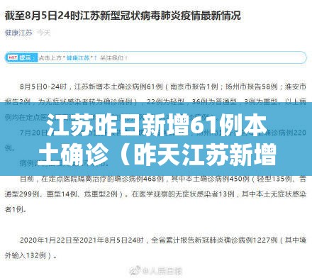 江苏昨日新增61例本土确诊(昨天江苏新增本土详情) 江苏昨日新增61例本土确诊(昨天江苏新增本土详情)