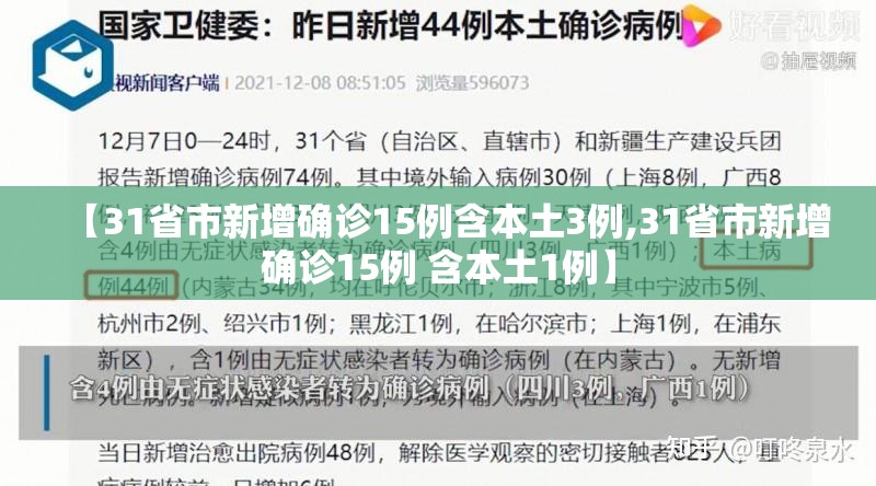 【31省市新增确诊15例含本土3例,31省市新增确诊15例 含本土1例】 【31省市新增确诊15例含本土3例,31省市新增确诊15例 含本土1例】