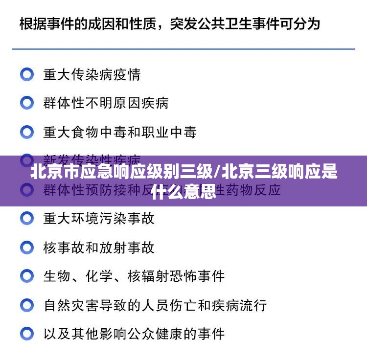 北京市应急响应级别三级/北京三级响应是什么意思 北京市应急响应级别三级/北京三级响应是什么意思