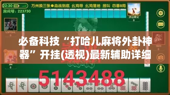 必备科技“打哈儿麻将外卦神器”开挂(透视)最新辅助详细