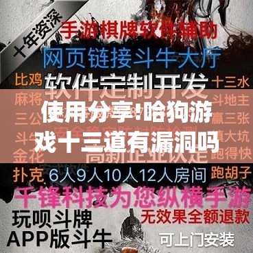 使用分享!哈狗游戏十三道有漏洞吗”(透视挂)辅助下载教程