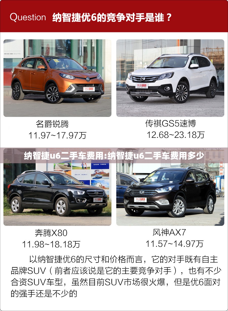 纳智捷u6二手车费用:纳智捷u6二手车费用多少