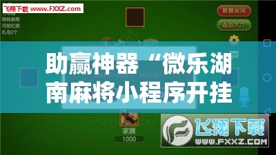 助赢神器“微乐湖南麻将小程序开挂	”详细开挂教程