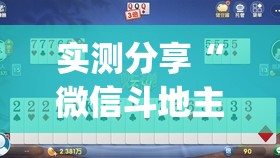实测分享“微信斗地主有没有挂”(透视)其实确实有挂