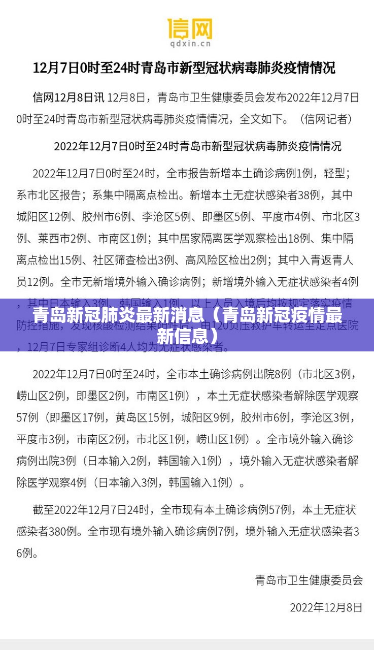 青岛新冠肺炎最新消息(青岛新冠疫情最新信息) 青岛新冠肺炎最新消息(青岛新冠疫情最新信息)