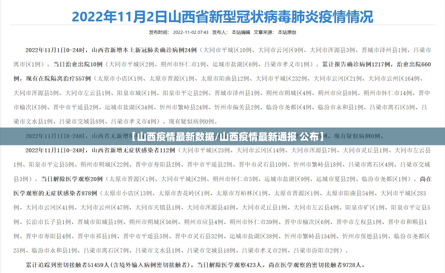 【山西疫情最新数据/山西疫情最新通报 公布】 【山西疫情最新数据/山西疫情最新通报 公布】