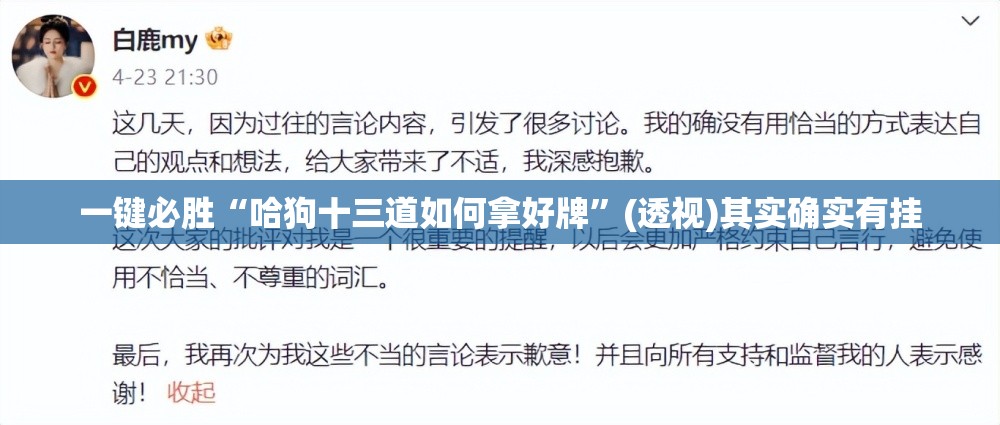 一键必胜“哈狗十三道如何拿好牌	”(透视)其实确实有挂