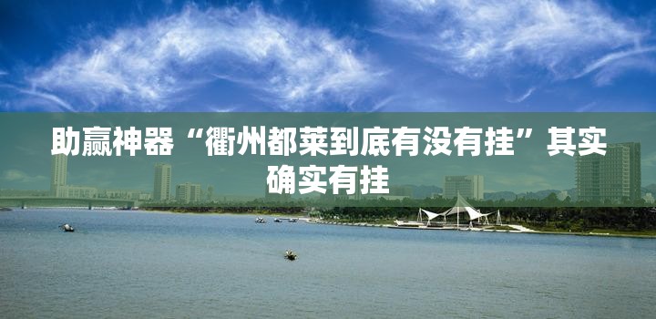 助赢神器“衢州都莱到底有没有挂”其实确实有挂