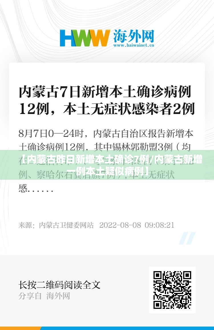 【内蒙古昨日新增本土确诊7例/内蒙古新增一例本土疑似病例】