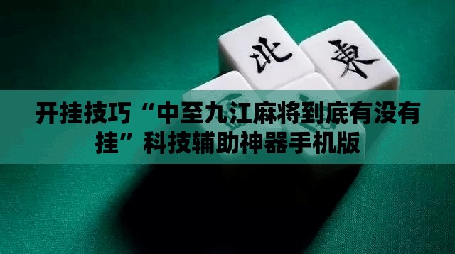 开挂技巧“中至九江麻将到底有没有挂”科技辅助神器手机版