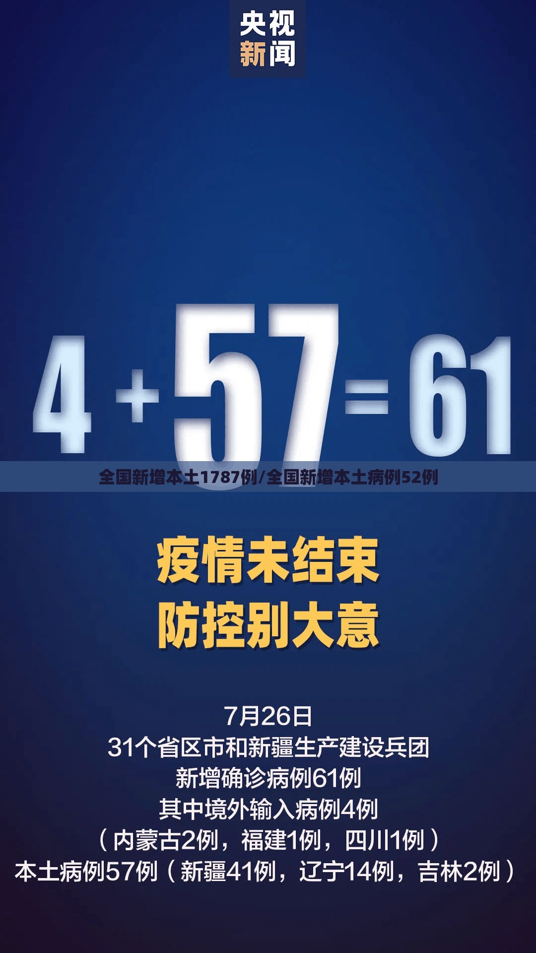 全国新增本土1787例/全国新增本土病例52例