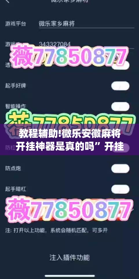 教程辅助!微乐安徽麻将开挂神器是真的吗”开挂(透视)辅助神器