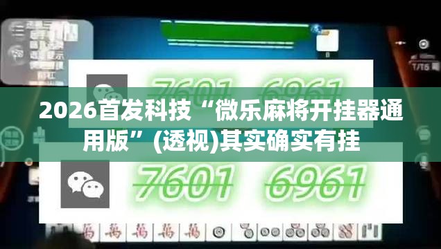 2026首发科技“微乐麻将开挂器通用版	”(透视)其实确实有挂