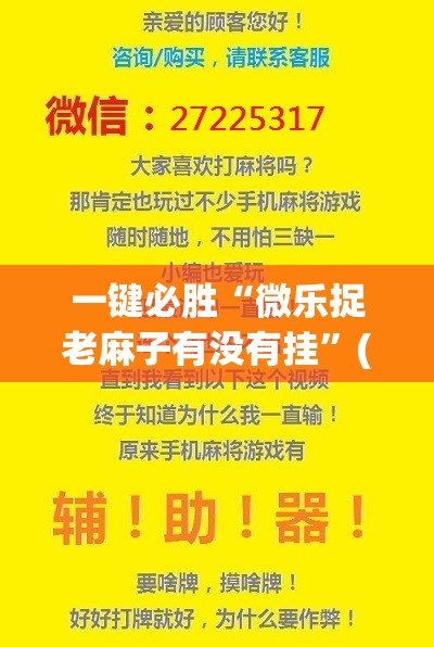 一键必胜“微乐捉老麻子有没有挂”(透视挂)辅助下载教程