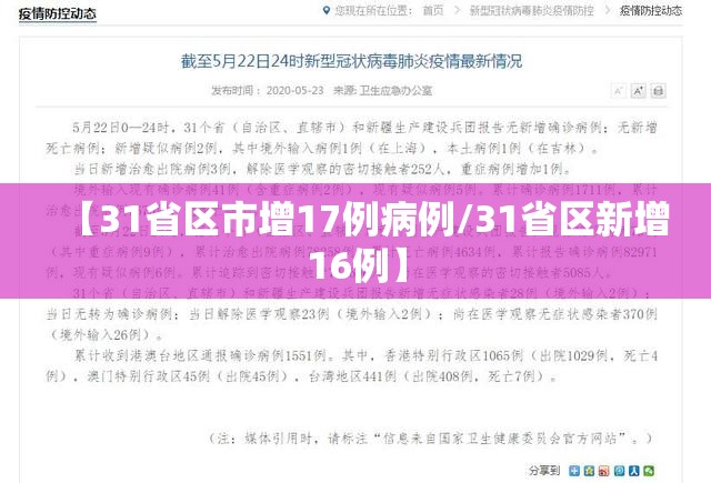 【31省区市增17例病例/31省区新增16例】 【31省区市增17例病例/31省区新增16例】