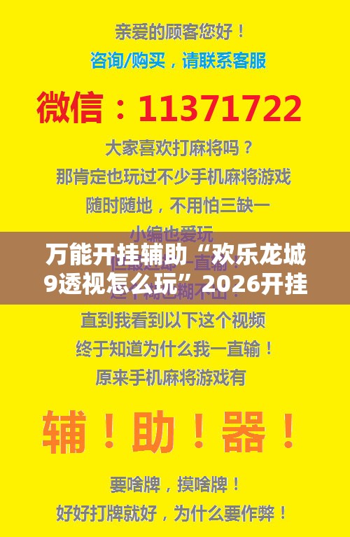 万能开挂辅助“欢乐龙城9透视怎么玩”2026开挂教程步骤