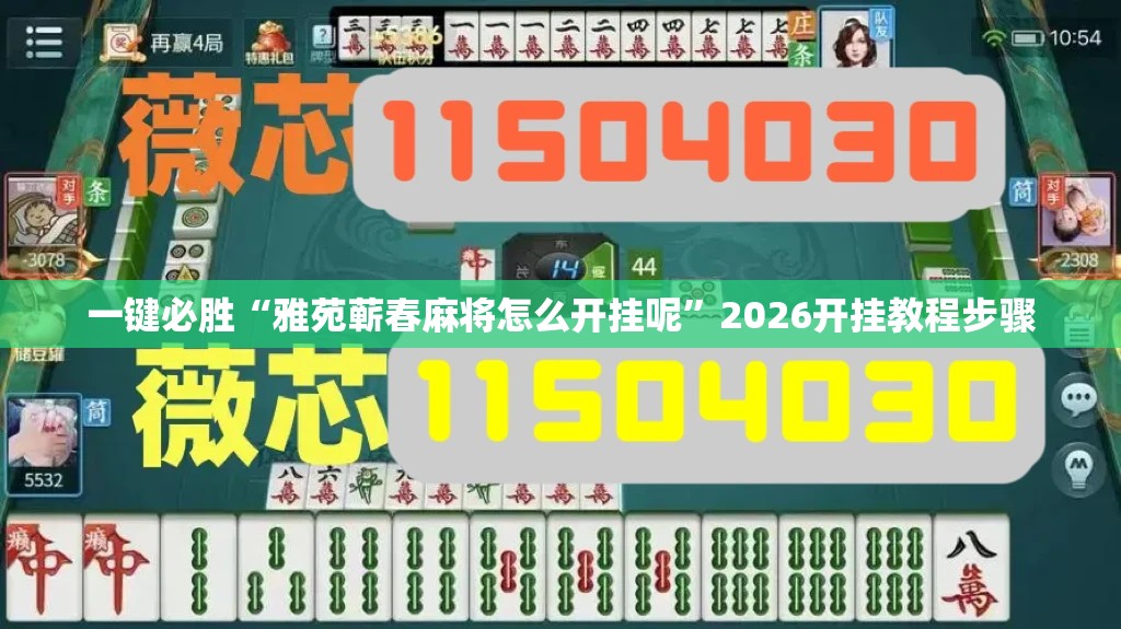 一键必胜“雅苑蕲春麻将怎么开挂呢	”2026开挂教程步骤