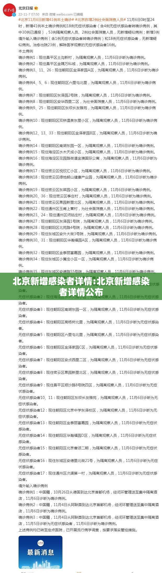 北京新增感染者详情:北京新增感染者详情公布 北京新增感染者详情:北京新增感染者详情公布