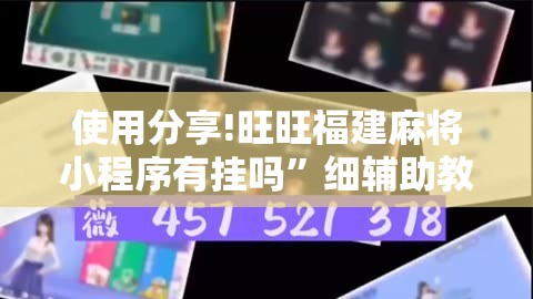 使用分享!旺旺福建麻将小程序有挂吗”细辅助教程分享