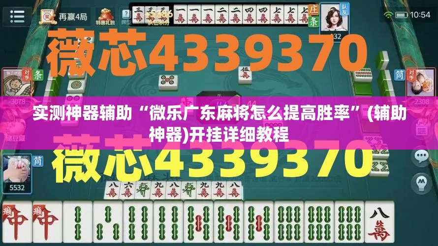 实测神器辅助“微乐广东麻将怎么提高胜率”(辅助神器)开挂详细教程