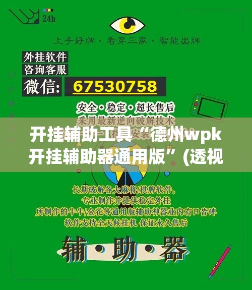 开挂辅助工具“德州wpk开挂辅助器通用版	”(透视挂)辅助下载教程