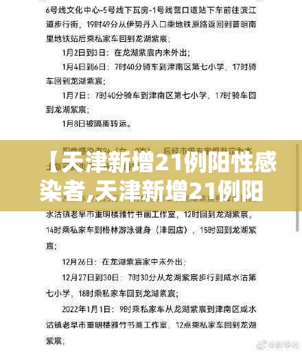【天津新增21例阳性感染者,天津新增21例阳性感染者轨迹公布】 【天津新增21例阳性感染者,天津新增21例阳性感染者轨迹公布】