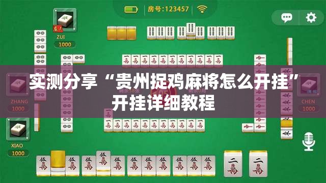 实测分享“贵州捉鸡麻将怎么开挂”开挂详细教程