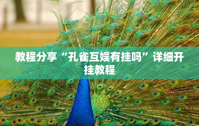 教程分享“孔雀互娱有挂吗”详细开挂教程