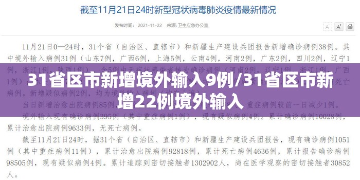 31省区市新增境外输入9例/31省区市新增22例境外输入 31省区市新增境外输入9例/31省区市新增22例境外输入