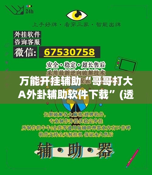 万能开挂辅助“哥哥打大A外卦辅助软件下载”(透视挂)辅助下载教程