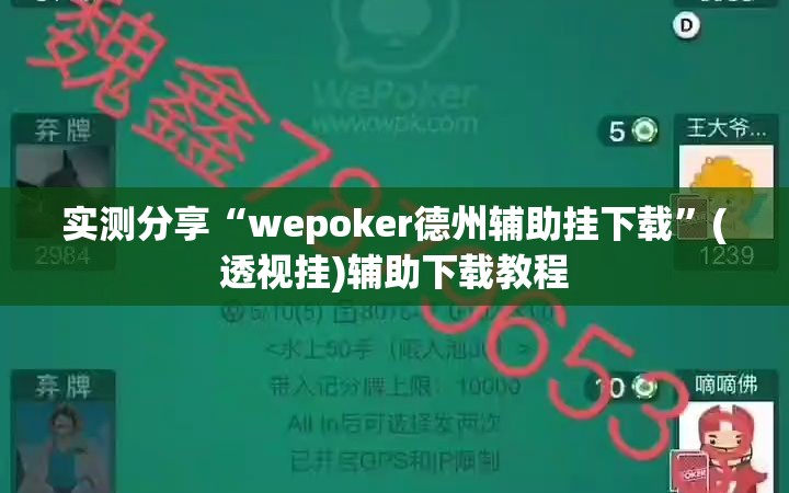 实测分享“wepoker德州辅助挂下载”(透视挂)辅助下载教程