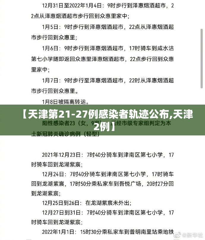 【天津第21-27例感染者轨迹公布,天津 2例】 【天津第21-27例感染者轨迹公布,天津 2例】
