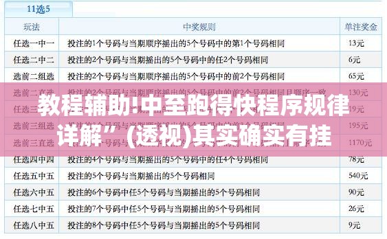 教程辅助!中至跑得快程序规律详解	”(透视)其实确实有挂