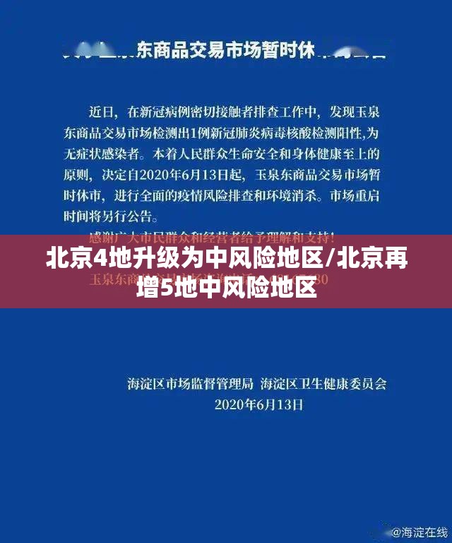 北京4地升级为中风险地区/北京再增5地中风险地区 北京4地升级为中风险地区/北京再增5地中风险地区