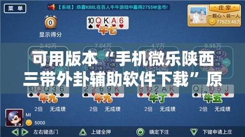可用版本“手机微乐陕西三带外卦辅助软件下载”原来可以开挂