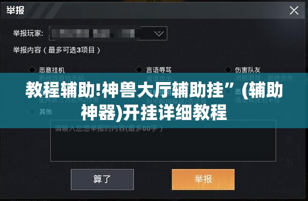 教程辅助!神兽大厅辅助挂”(辅助神器)开挂详细教程