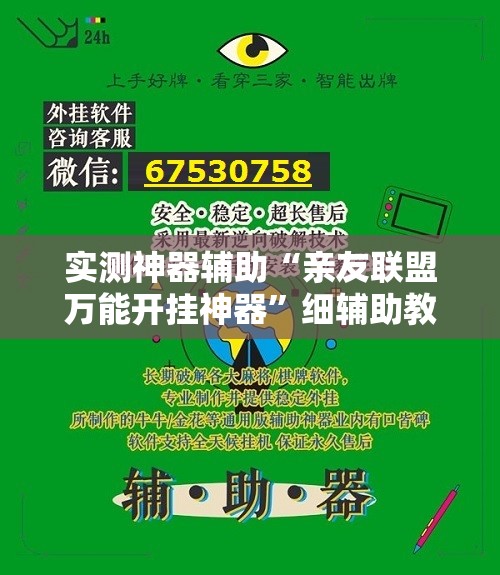 实测神器辅助“亲友联盟万能开挂神器”细辅助教程分享