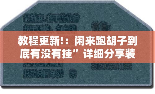教程更新!：闲来跑胡子到底有没有挂	”详细分享装挂步骤