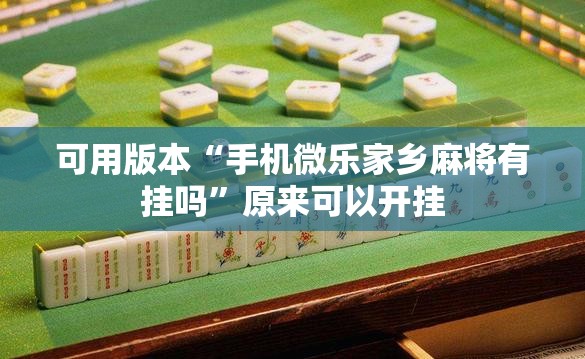 可用版本“手机微乐家乡麻将有挂吗	”原来可以开挂