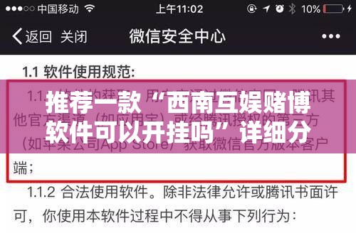 推荐一款“西南互娱赌博软件可以开挂吗”详细分享装挂步骤
