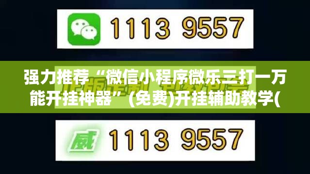 强力推荐“微信小程序微乐三打一万能开挂神器”(免费)开挂辅助教学(最新辅助开挂教程)