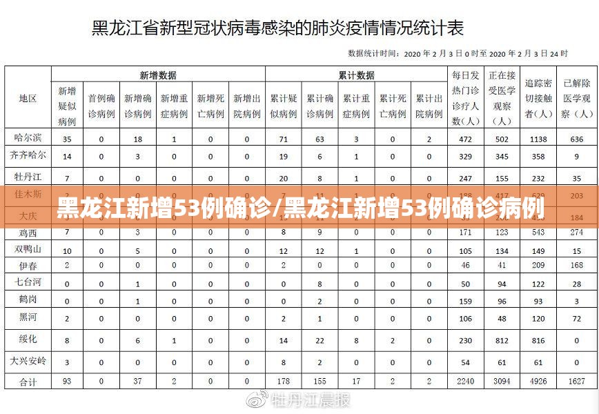 黑龙江新增53例确诊/黑龙江新增53例确诊病例 黑龙江新增53例确诊/黑龙江新增53例确诊病例