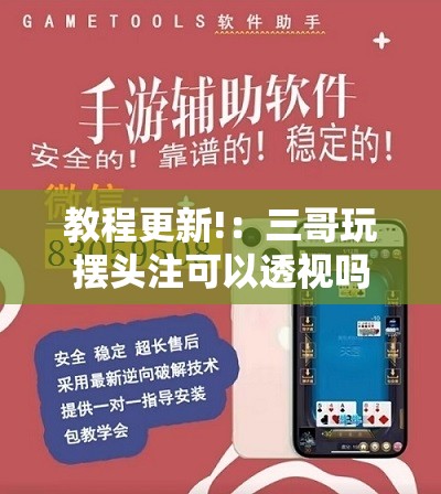 教程更新!：三哥玩摆头注可以透视吗”科技辅助神器手机版