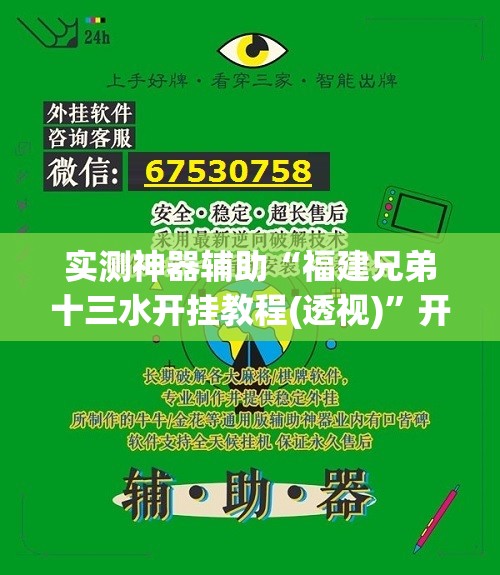实测神器辅助“福建兄弟十三水开挂教程(透视)”开挂辅助脚本+详细开挂安装教程