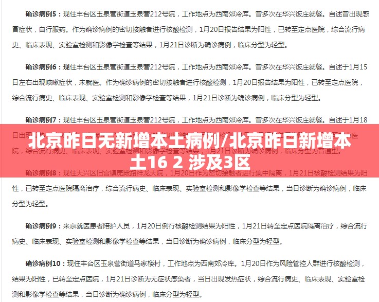 北京昨日无新增本土病例/北京昨日新增本土16 2 涉及3区 北京昨日无新增本土病例/北京昨日新增本土16 2 涉及3区